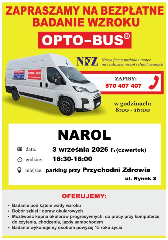 Bezpłatne badanie wzroku w&nbsp;Narolu