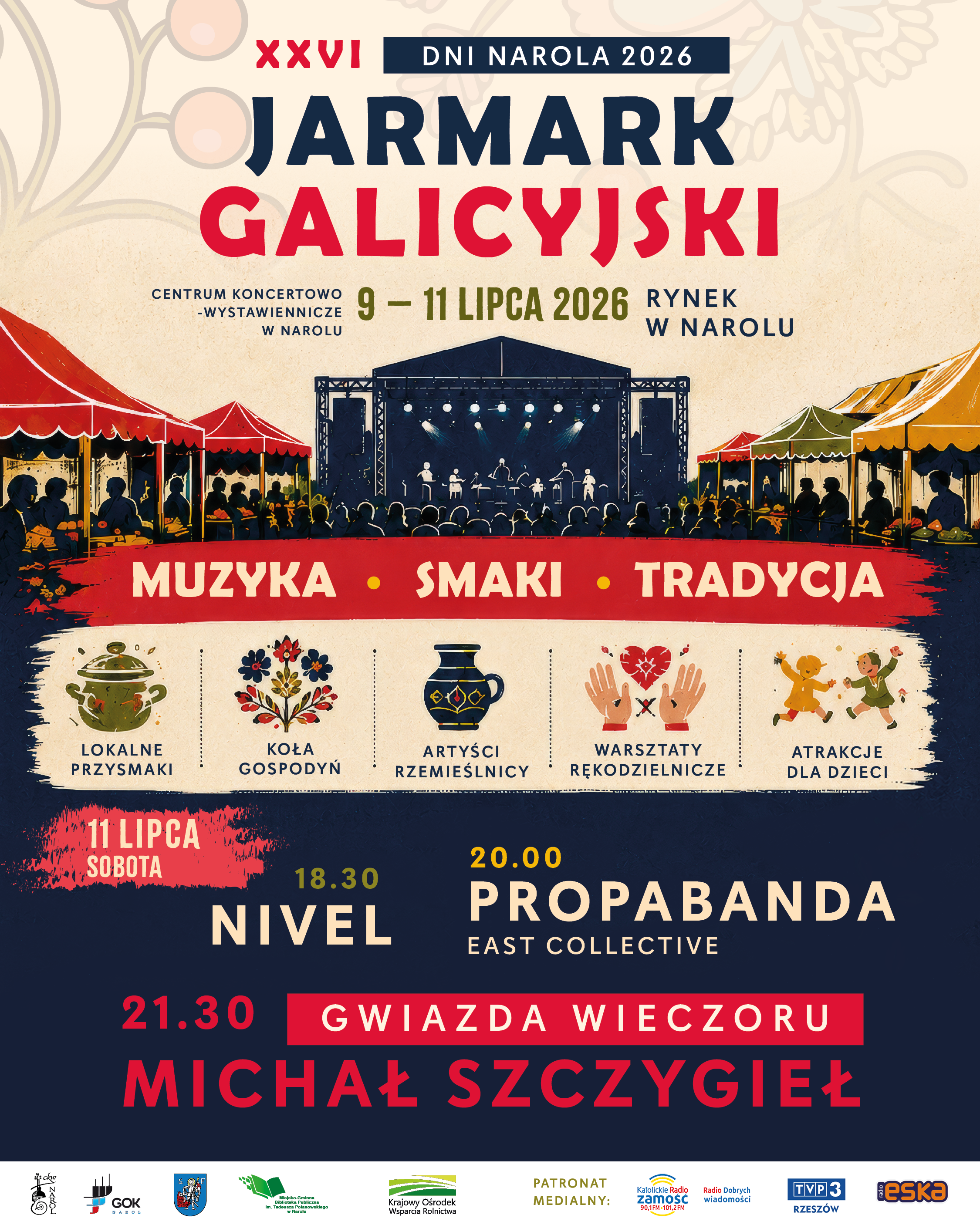 XXVI Jarmark Galicyjski w&nbsp;Narolu &ndash; program koncert&oacute;w