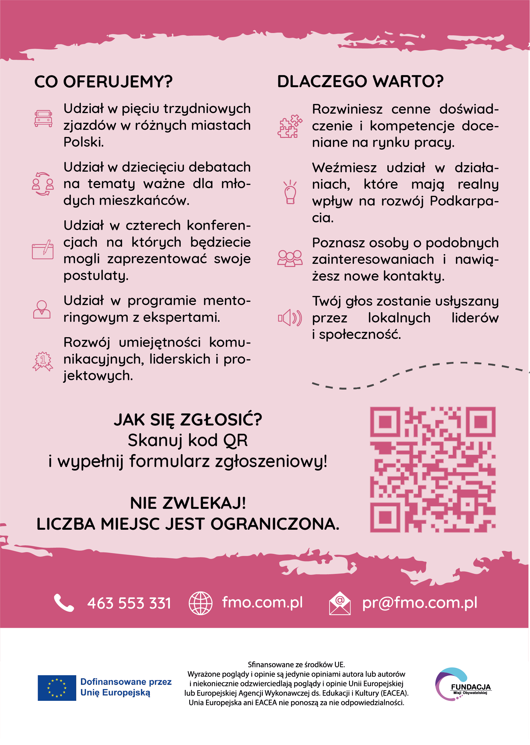 REKRUTACJA DO PROJEKTU „PODKARPACKIE ROZMOWY: CZAS NA GŁOS MŁODEGO POKOLENIA