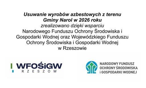 Informacja o dofinansowaniu zadania przez WFOŚiGW w Rzeszowie i NFOŚiGW
